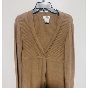 Talbots Sweater Cardigan Alpaca Cotton Blend Women’s Small Petite PS Khaki Beige